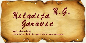 Miladija Garović vizit kartica